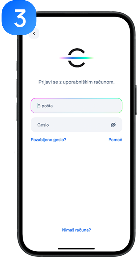 Vnesite uporabniško ime aplikacije Connect