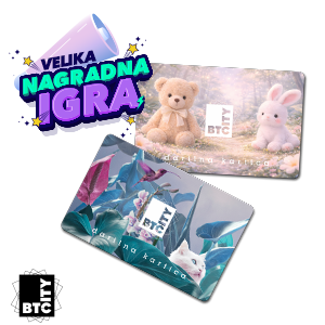 darilna kartica BTC City v vrednosti 40 €